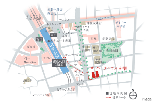赤羽駅周辺イラストマップ｜ザ・パークハウス赤羽